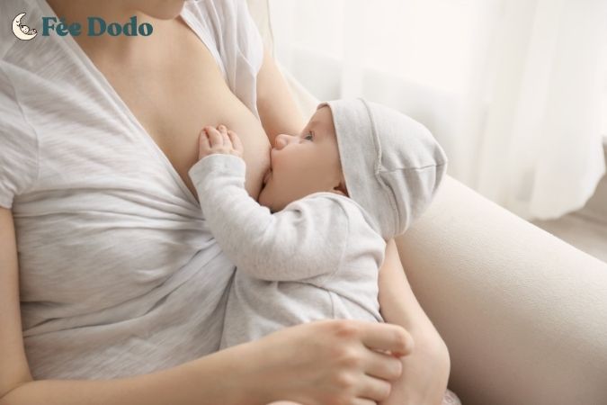 bébé qui tète le sein de sa maman